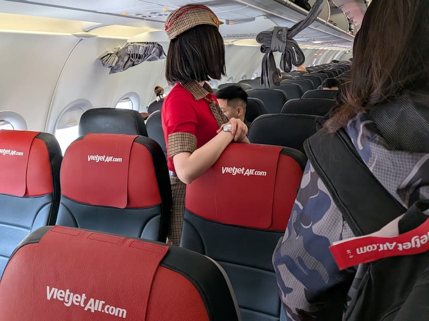 ベトジェットエアの機内の様子