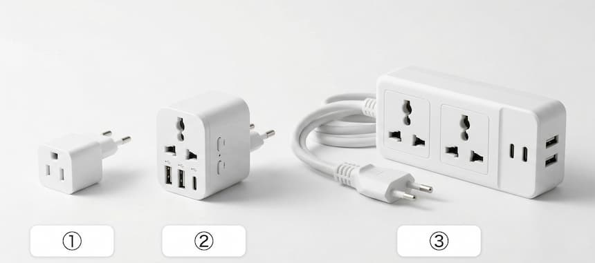 ３種類の変換プラグイメージ画像