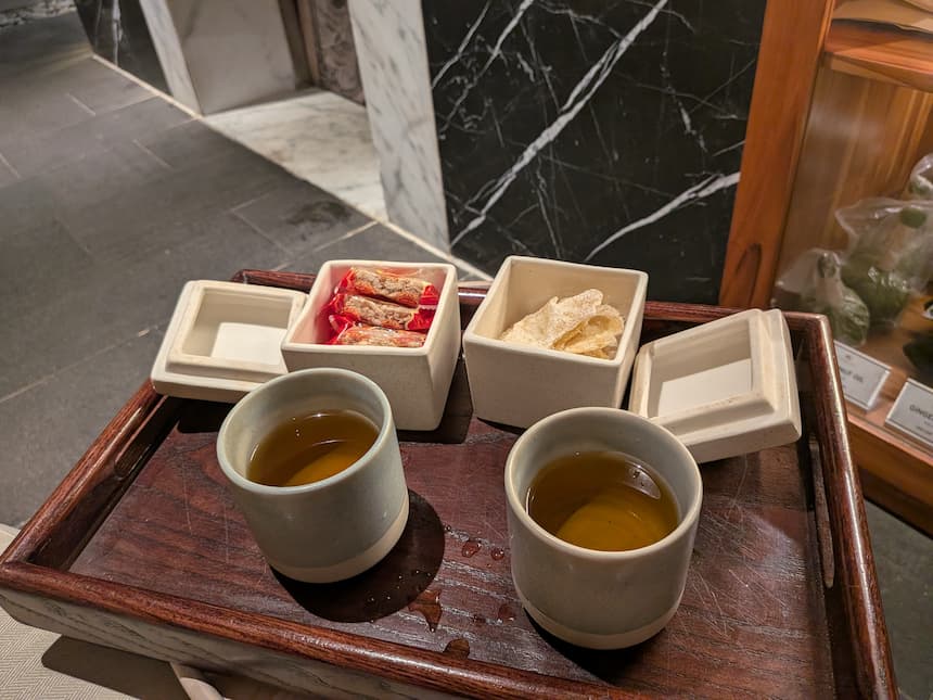 提供されたウェルカムティーと軽食(スナック)