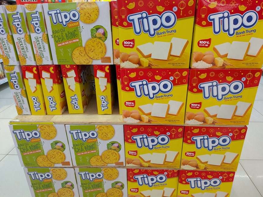 ベトナムの菓子ブランドTipoの卵ビスケットのパッケージ